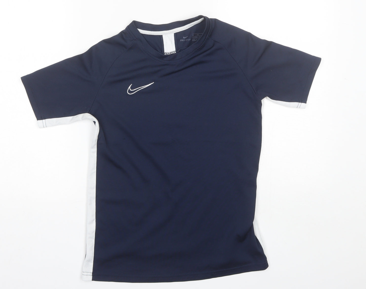 Nike Boys Blue  Polyester Basic T-Shirt Size 13-14 Years Round Neck