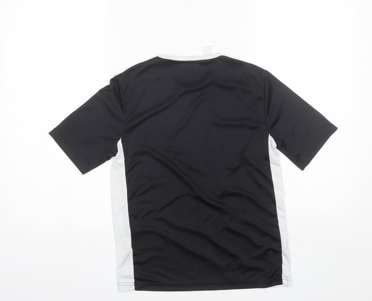 adidas Boys Black  Polyester Basic T-Shirt Size 11-12 Years Round Neck