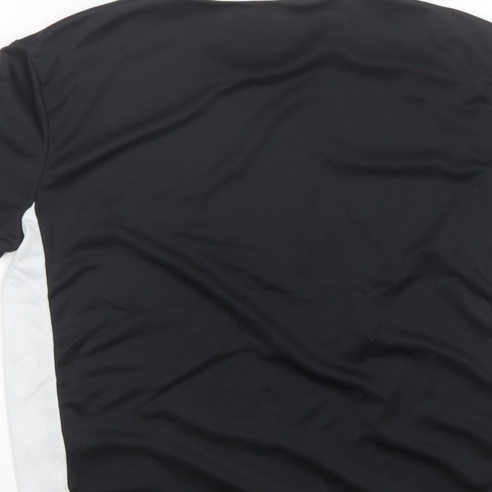 adidas Boys Black  Polyester Basic T-Shirt Size 11-12 Years Round Neck