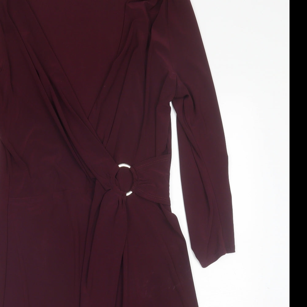 Wallis Womens Red  Polyester Shift  Size 16  V-Neck