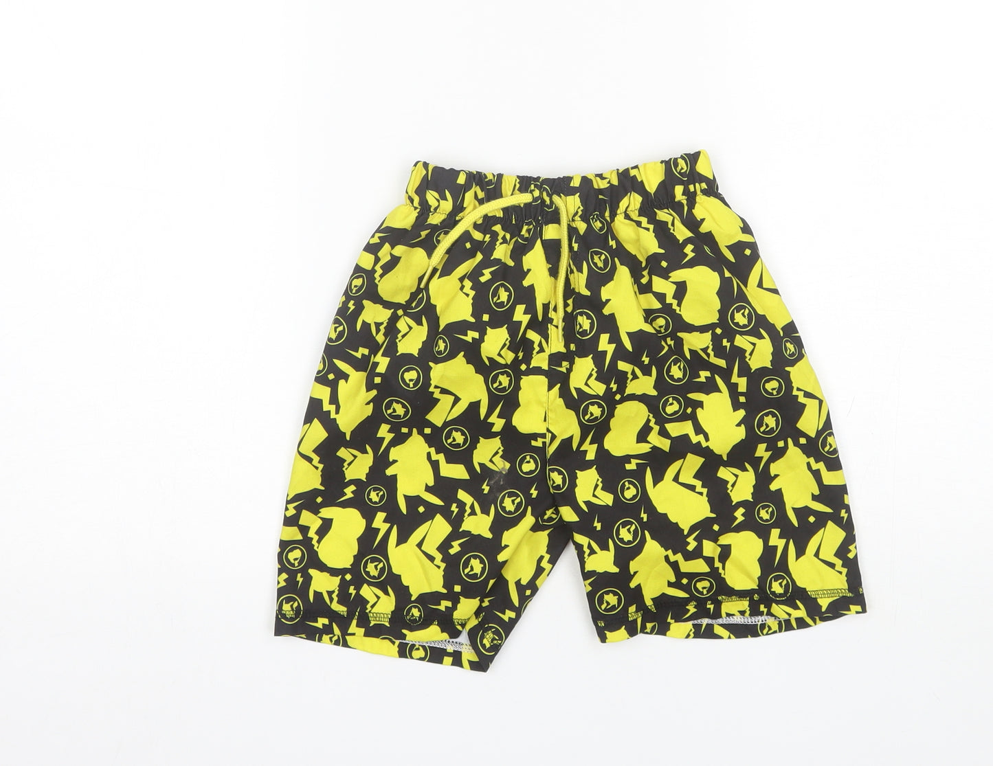 character.com Boys Yellow  Polyester Bermuda Shorts Size 7-8 Years  Regular  - Pokemon