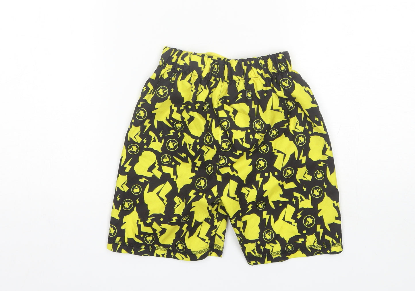 character.com Boys Yellow  Polyester Bermuda Shorts Size 7-8 Years  Regular  - Pokemon