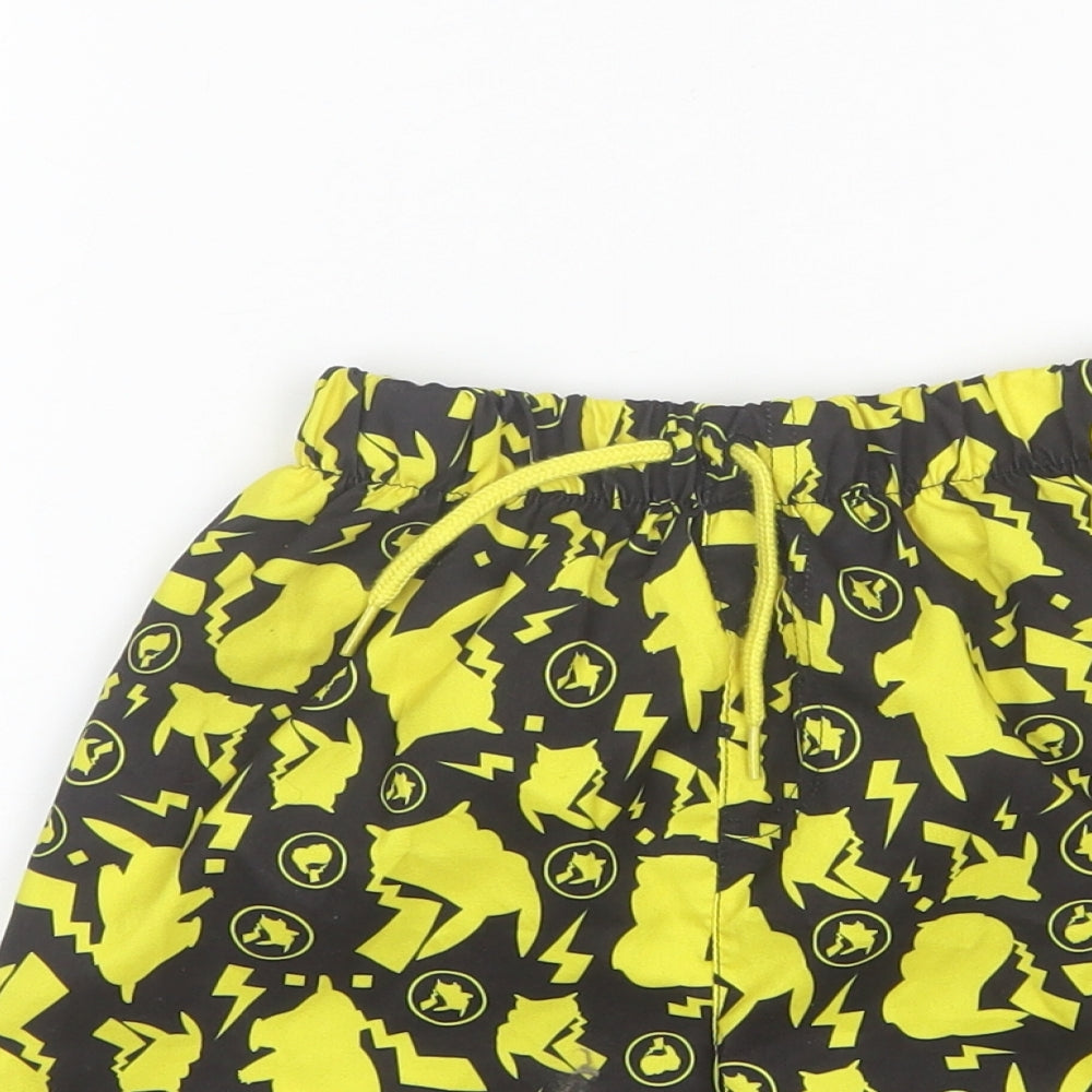 character.com Boys Yellow  Polyester Bermuda Shorts Size 7-8 Years  Regular  - Pokemon