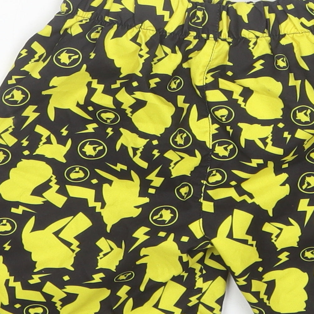 character.com Boys Yellow  Polyester Bermuda Shorts Size 7-8 Years  Regular  - Pokemon