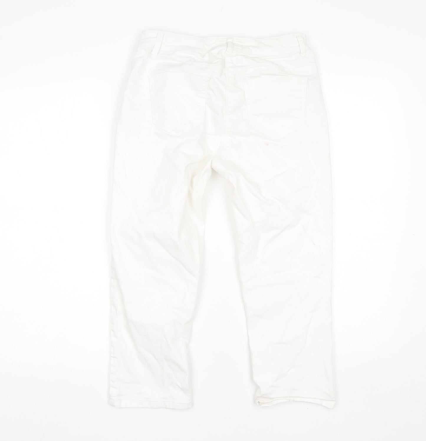 Red Herring Womens White  Cotton Cropped Jeans Size 12 L20 in Regular