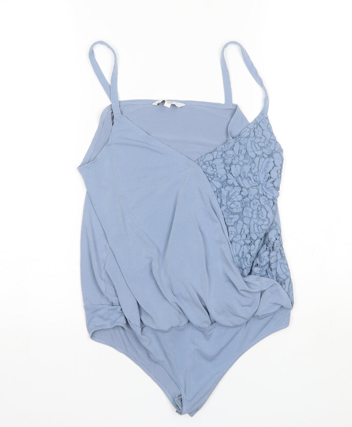 NEXT Womens Blue Polyester Bodysuit One-Piece Size 12