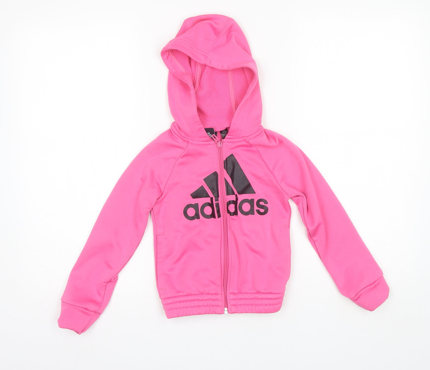 adidas Girls Pink  Polyester Full Zip Hoodie Size 5-6 Years