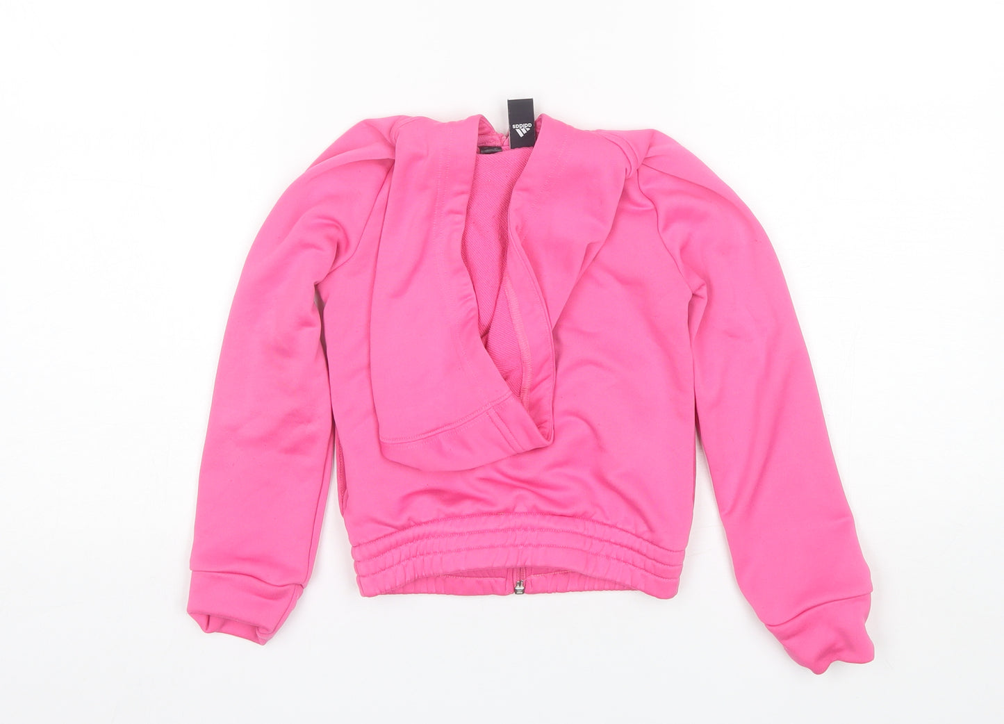 adidas Girls Pink  Polyester Full Zip Hoodie Size 5-6 Years