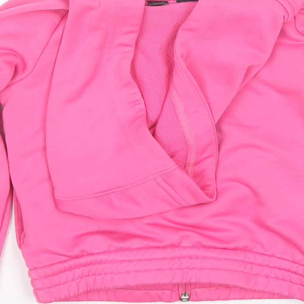adidas Girls Pink  Polyester Full Zip Hoodie Size 5-6 Years