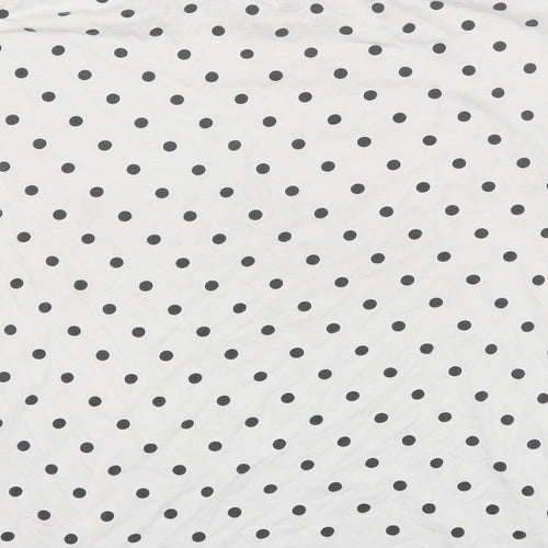 F&F Womens White Polka Dot Cotton Top Pyjama Top Size 12
