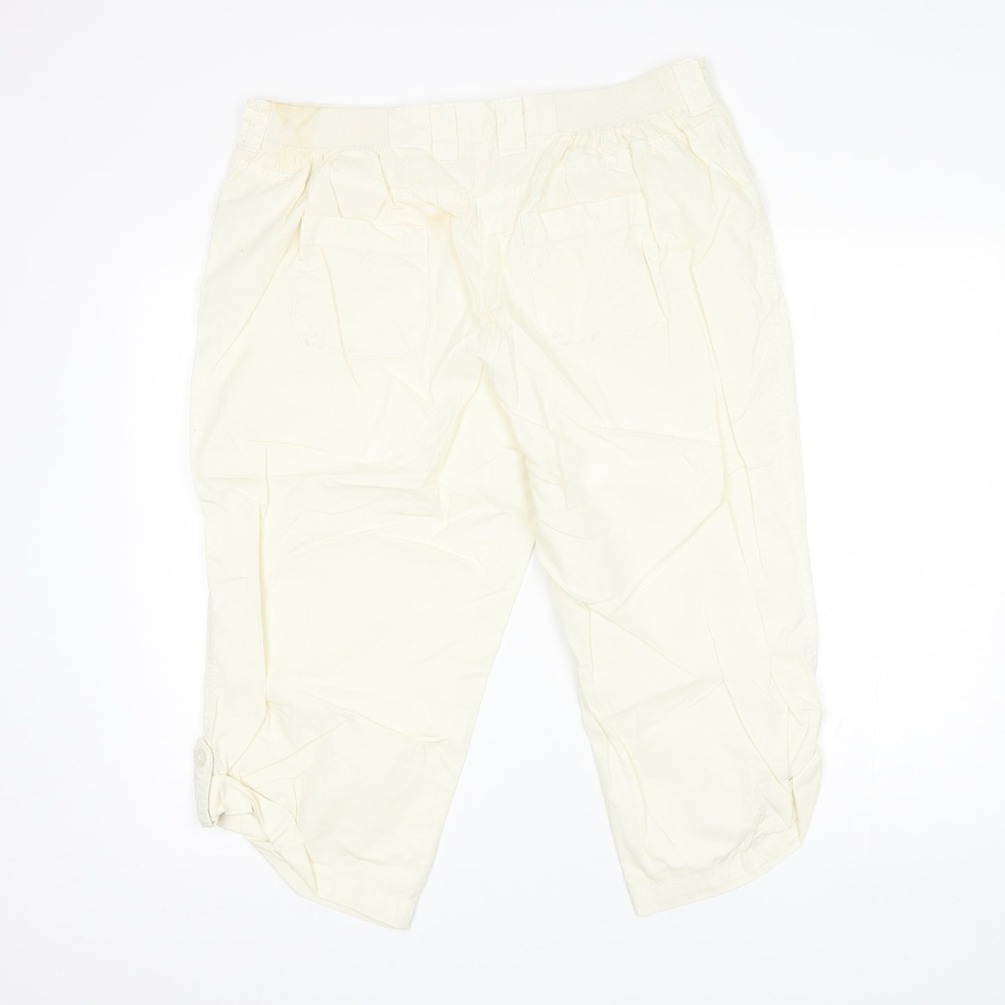 BHS Womens White  Cotton Chino Shorts Size 16 L20 in Regular