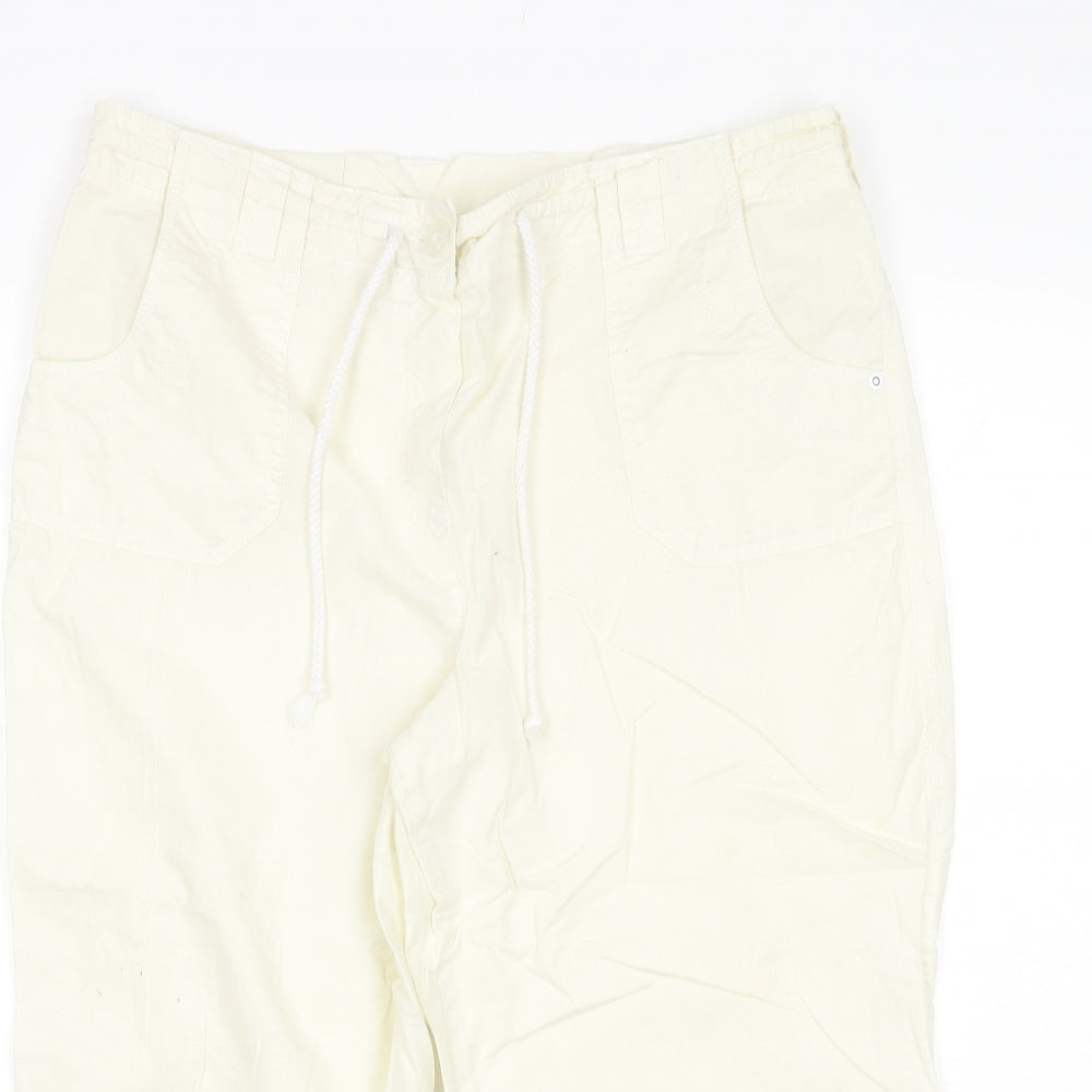 BHS Womens White  Cotton Chino Shorts Size 16 L20 in Regular