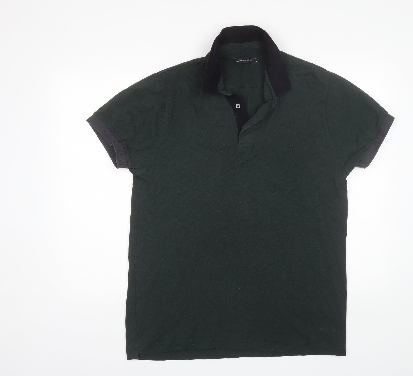 French Connection Mens Green  Cotton  Polo Size XL Collared