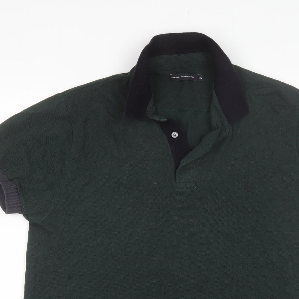 French Connection Mens Green  Cotton  Polo Size XL Collared