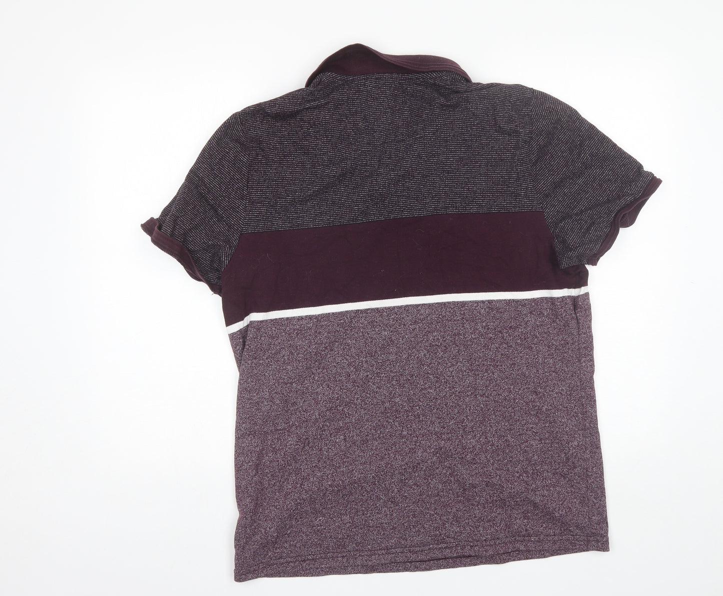 F&F Mens Purple  Cotton  Polo Size L Collared