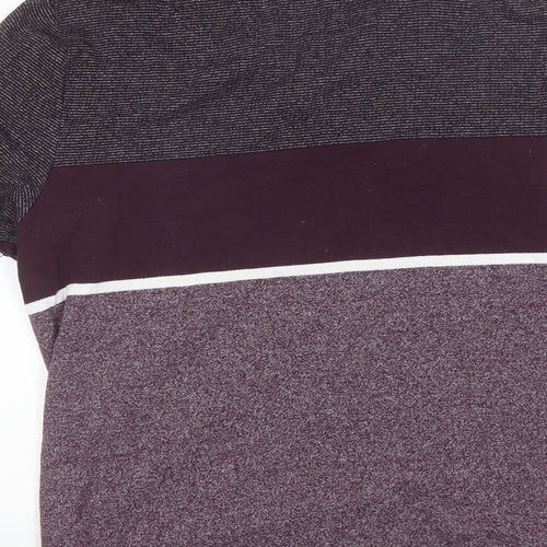 F&F Mens Purple  Cotton  Polo Size L Collared