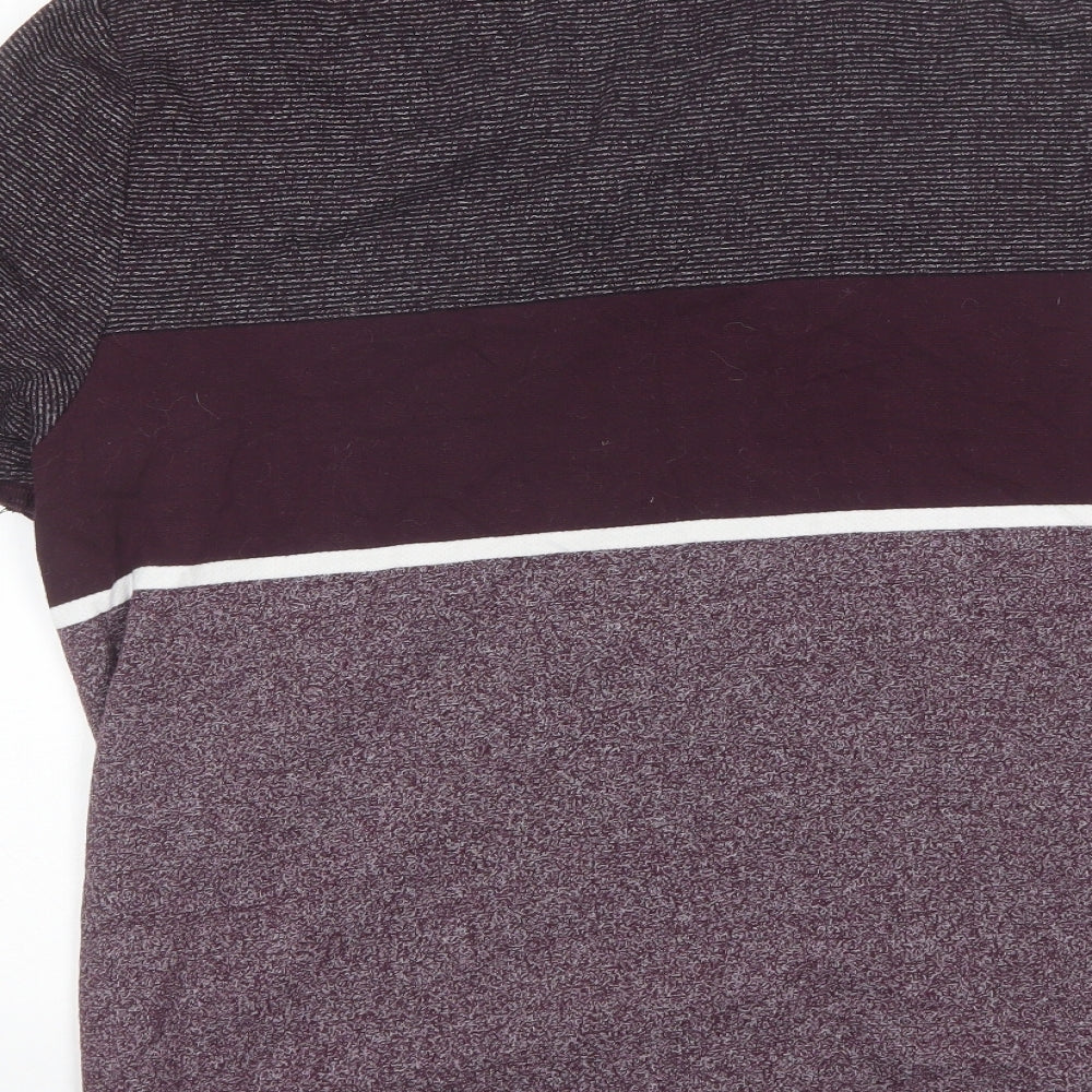 F&F Mens Purple  Cotton  Polo Size L Collared