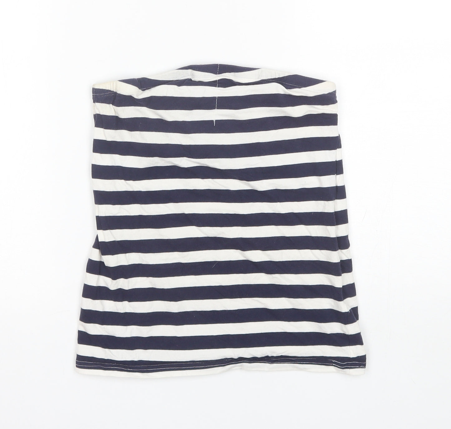 Peacocks Womens Blue Striped Cotton Basic Tank Size 14 Off the Shoulder