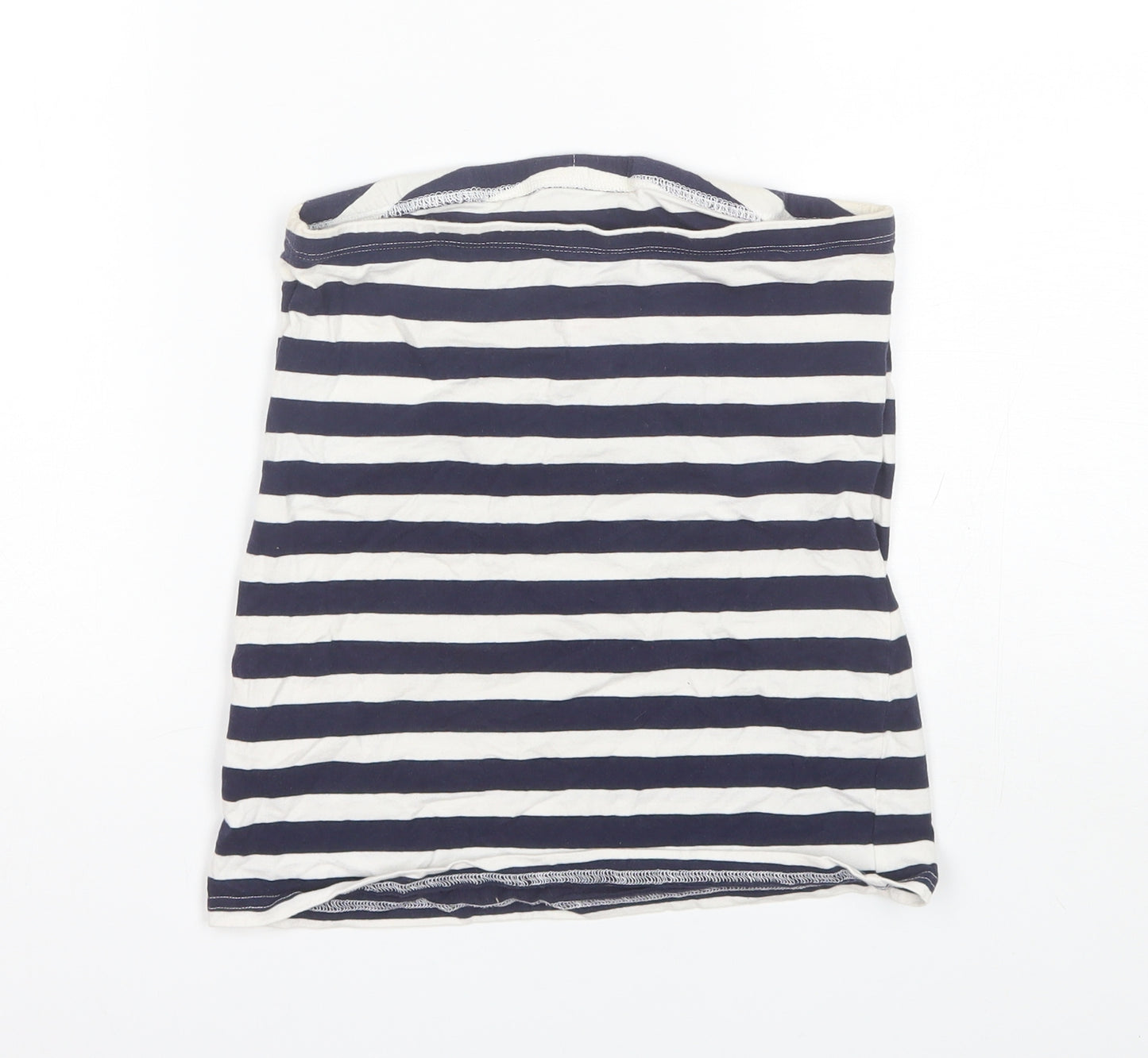 Peacocks Womens Blue Striped Cotton Basic Tank Size 14 Off the Shoulder