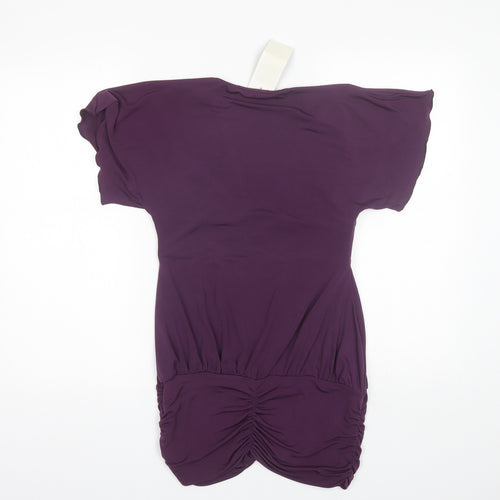 Figl Womens Purple  Polyester Basic Blouse Size 10 V-Neck