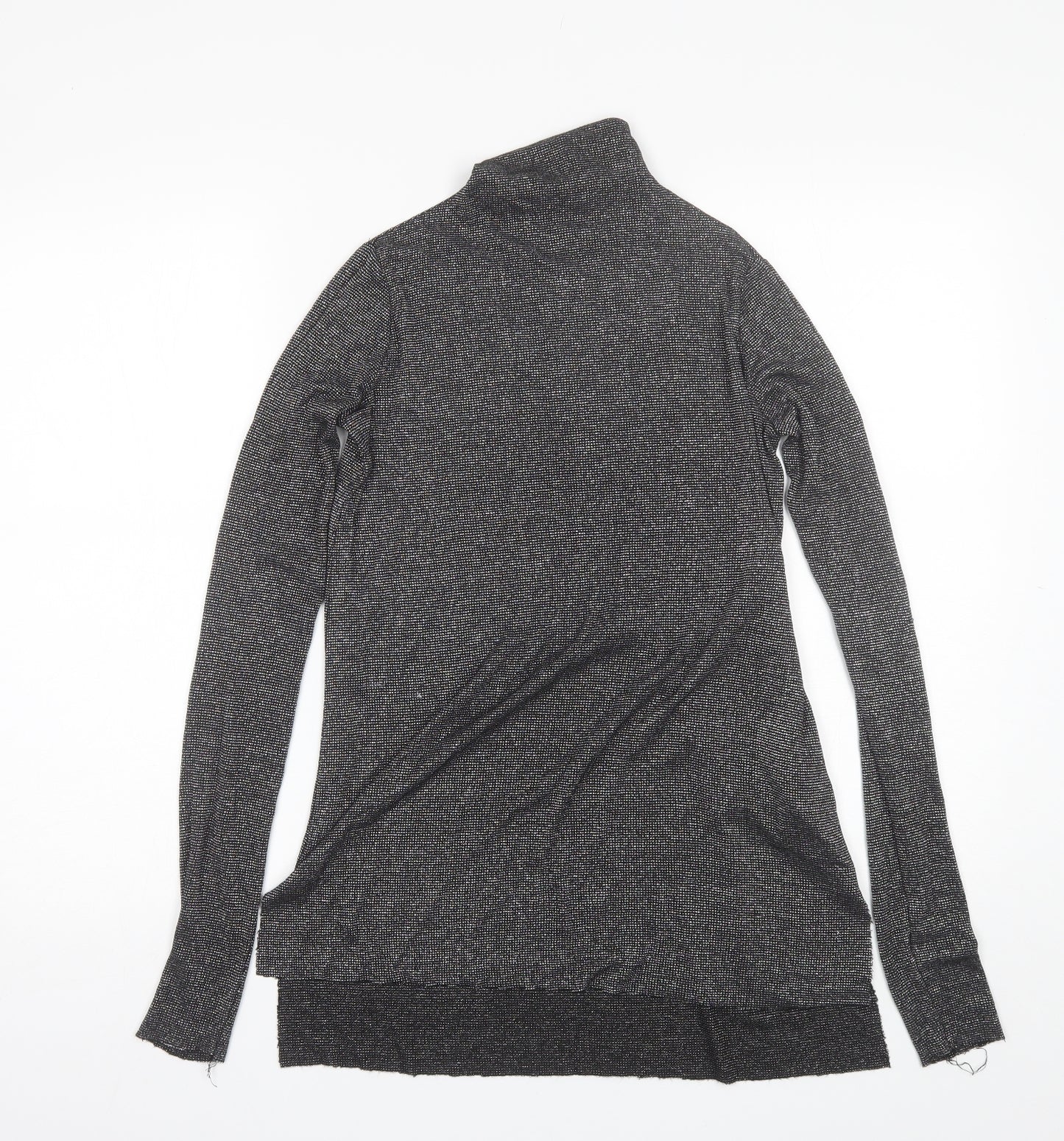 Astradivarius Womens Grey  Polyamide Basic Blouse Size S High Neck