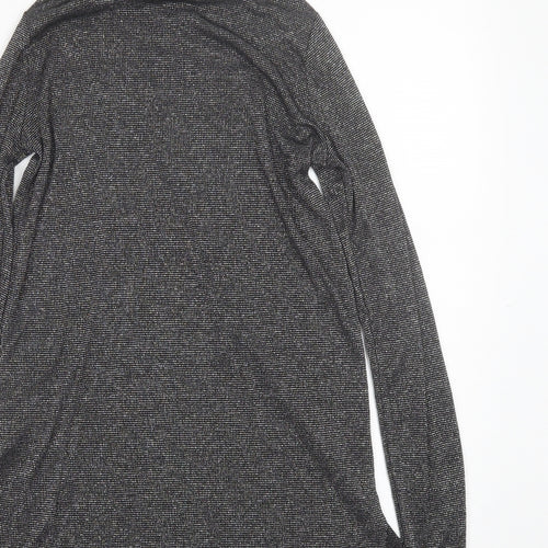 Astradivarius Womens Grey  Polyamide Basic Blouse Size S High Neck