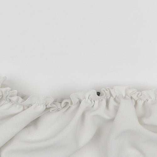 Stylewise Womens White  Polyester Cropped Blouse Size 6 Off the Shoulder