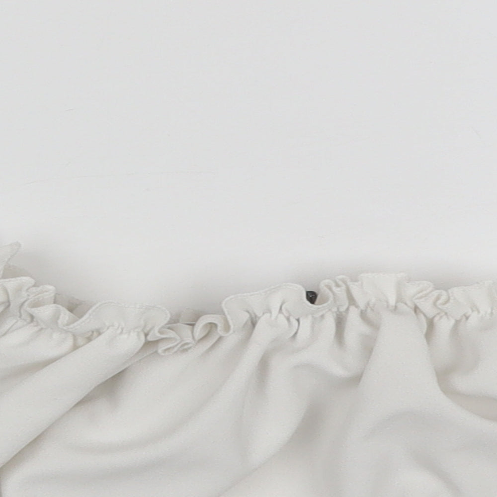 Stylewise Womens White  Polyester Cropped Blouse Size 6 Off the Shoulder