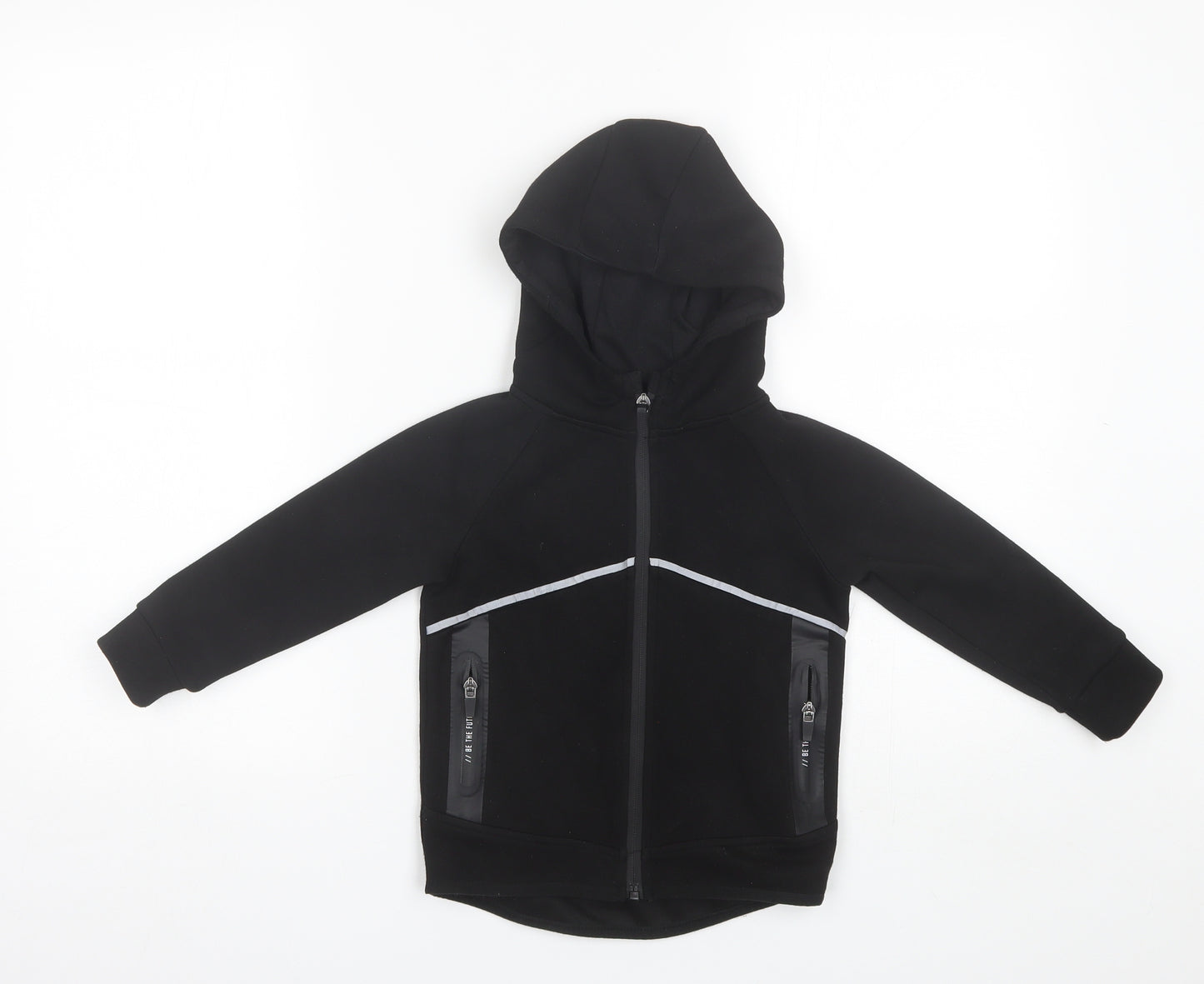 Primark Boys Black  Polyester Full Zip Hoodie Size 3-4 Years