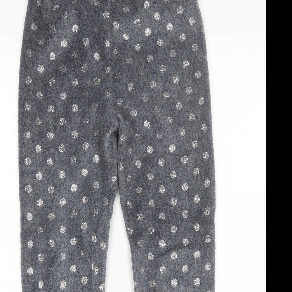 Primark Girls Grey Polka Dot Polyester  Pyjama Pants Size 9-10 Years
