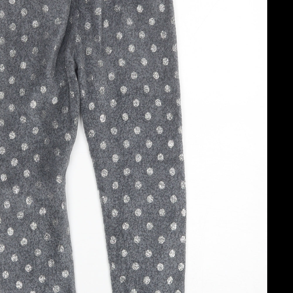 Primark Girls Grey Polka Dot Polyester  Pyjama Pants Size 9-10 Years