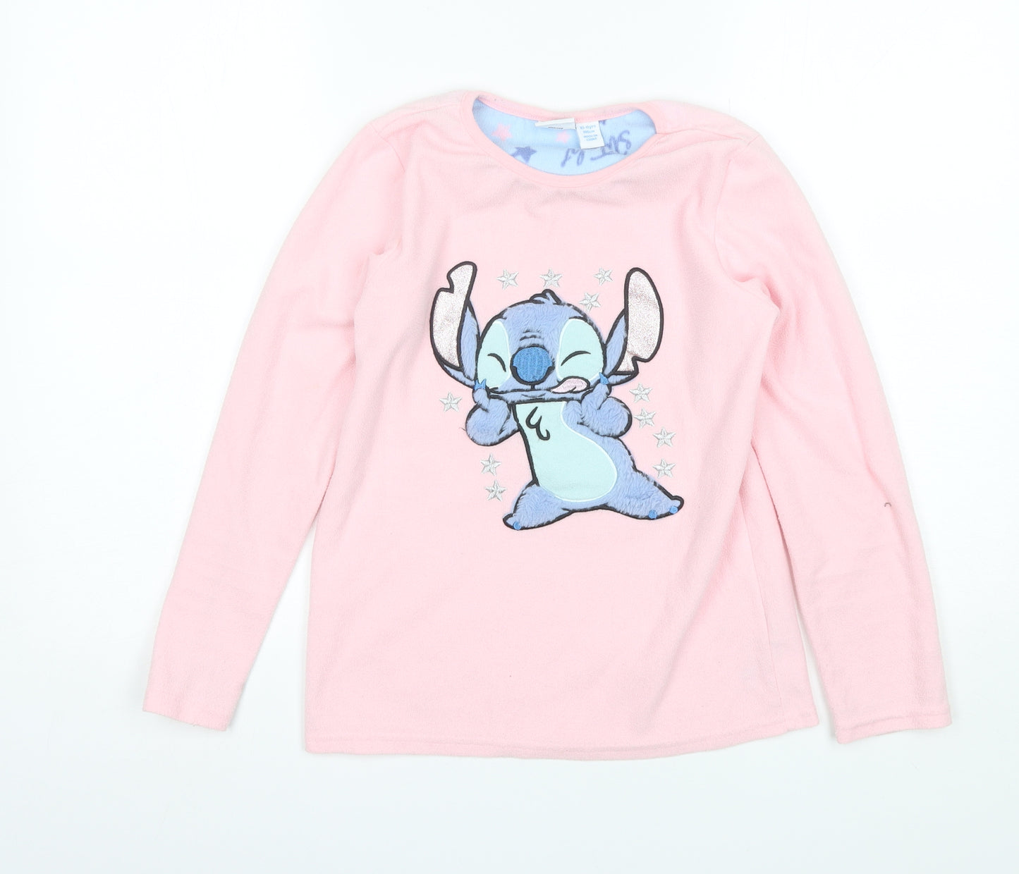 Primark Girls Pink Solid Polyester Top Pyjama Top Size 10-11 Years   - Disney