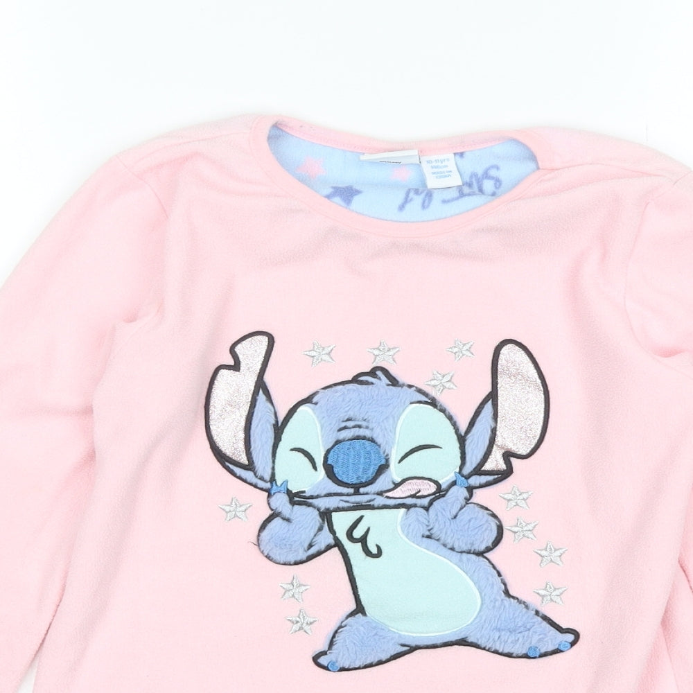 Primark Girls Pink Solid Polyester Top Pyjama Top Size 10-11 Years   - Disney