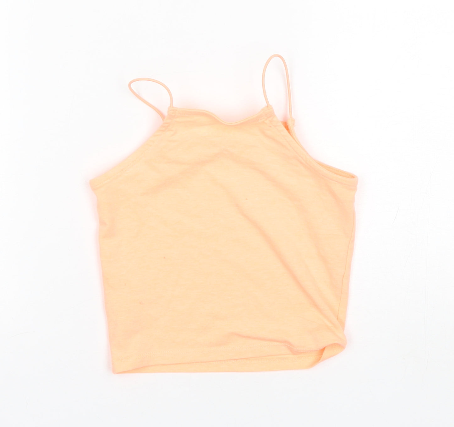 Miss E-Vie Girls Orange  Polyester Basic Tank Size 7-8 Years Square Neck