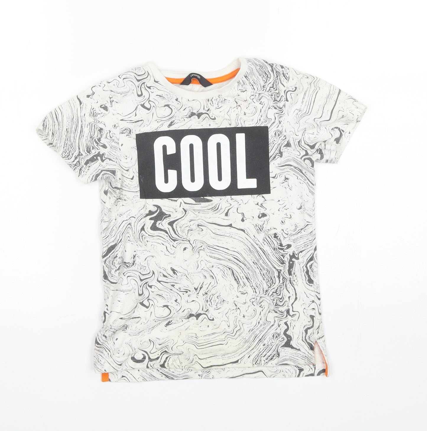 George Boys White  Cotton Basic T-Shirt Size 4-5 Years Round Neck