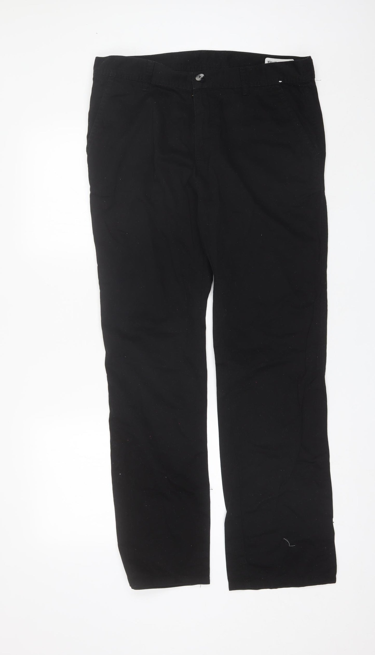 Denim & Co. Mens Black  Cotton Chino Trousers Size 34 L31 in Regular