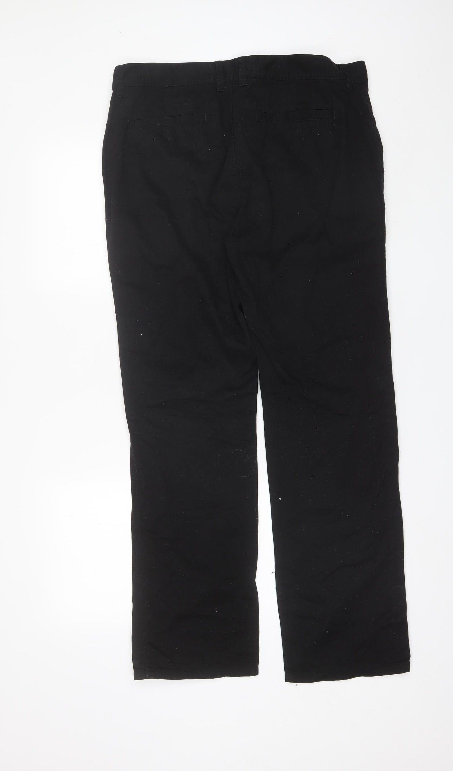 Denim & Co. Mens Black  Cotton Chino Trousers Size 34 L31 in Regular