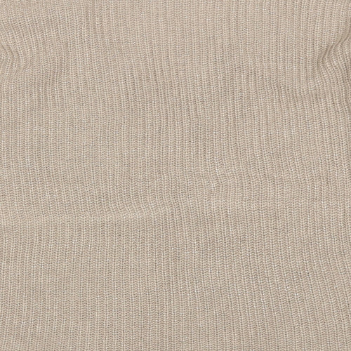 Pep&CO Womens Beige V-Neck  Acrylic Pullover Jumper Size 8