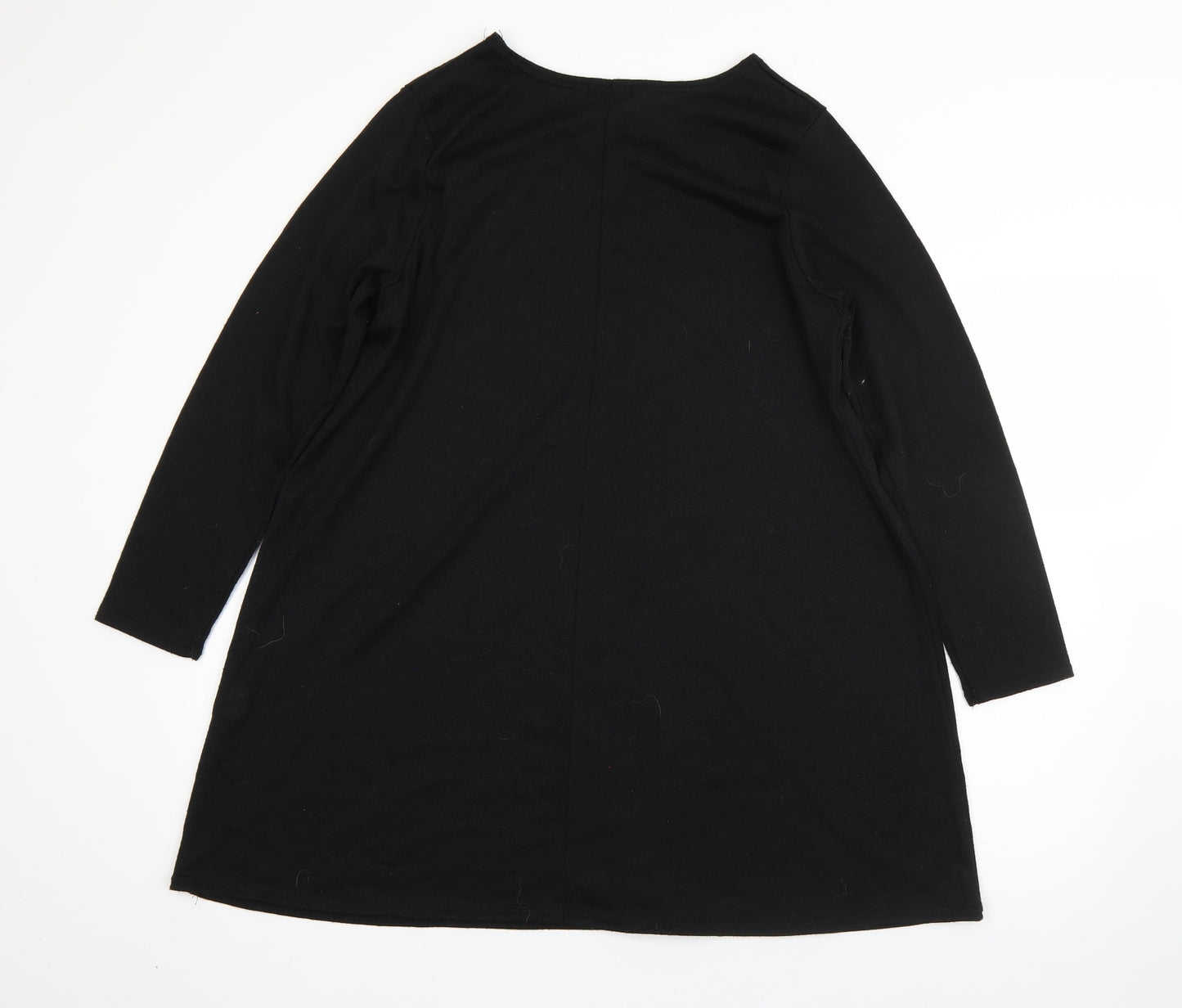Boohoo Womens Black  Polyester Jumper Dress  Size 14  Round Neck