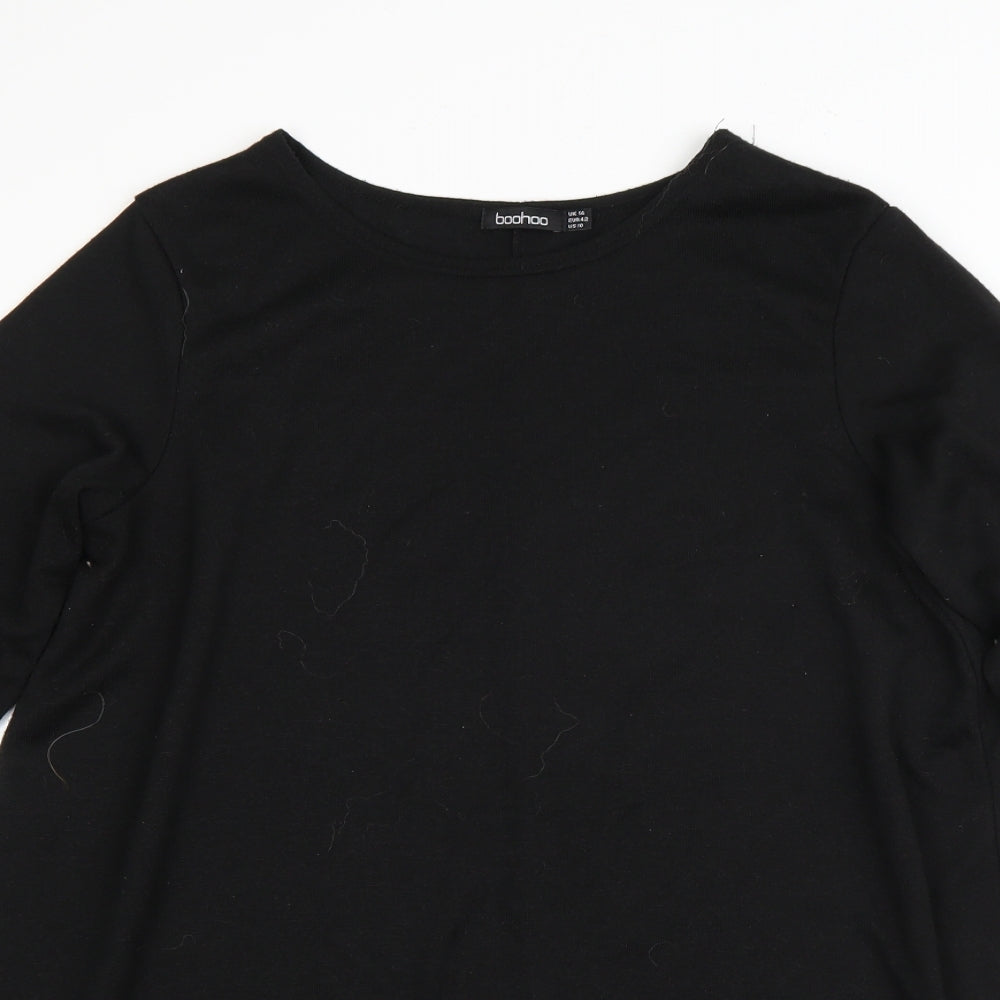Boohoo Womens Black  Polyester Jumper Dress  Size 14  Round Neck
