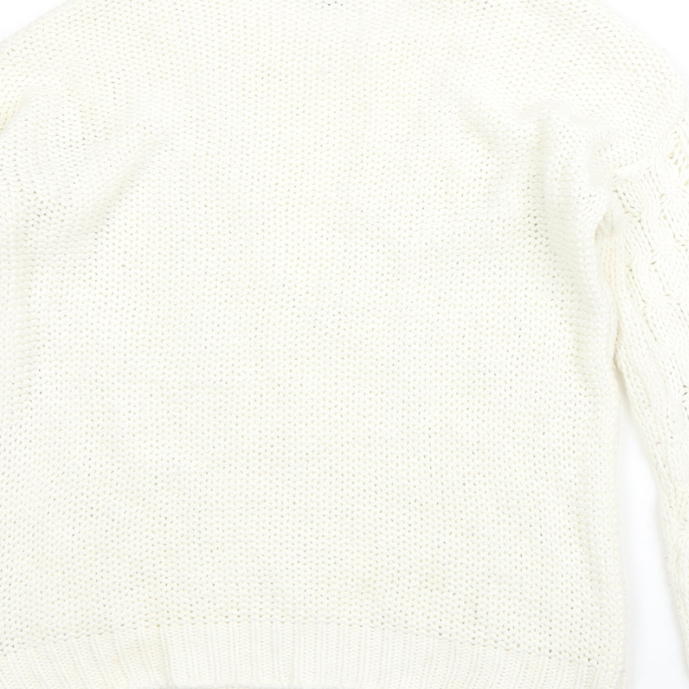 Atmosphere Womens Beige Round Neck  Acrylic Pullover Jumper Size S