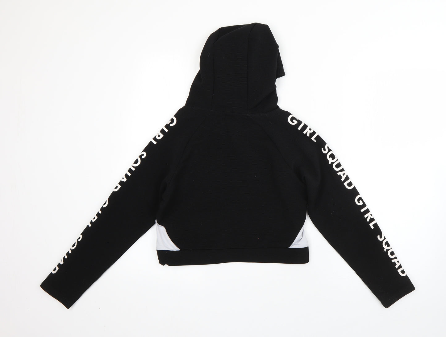 YD Girls Black  Polyester Pullover Hoodie Size 10-11 Years   - girl squad