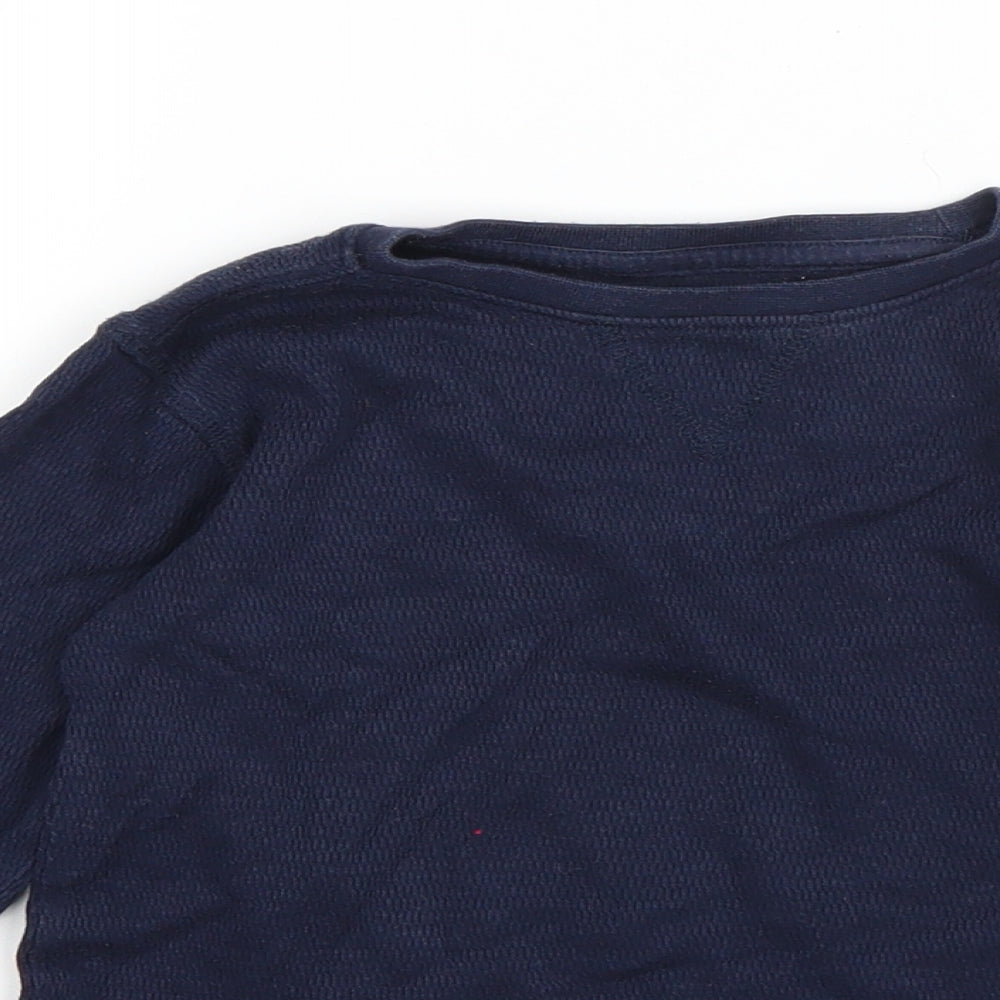 NEXT Boys Blue Round Neck  Cotton Pullover Jumper Size 2-3 Years