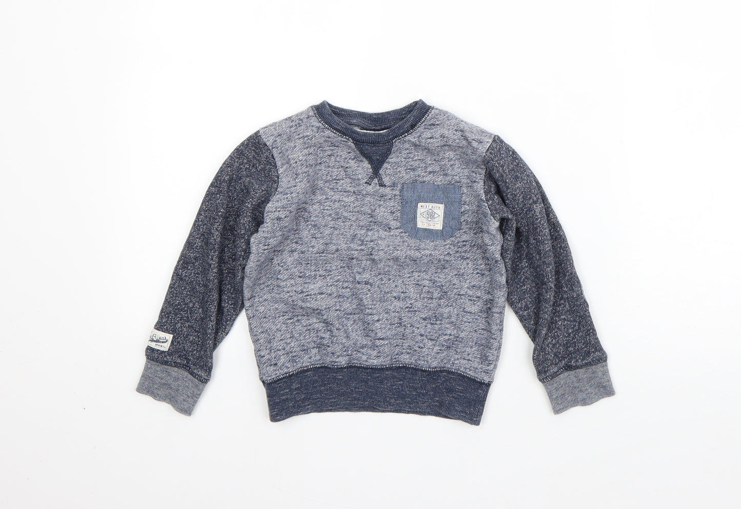 NEXT Boys Blue Round Neck  100% Cotton Pullover Jumper Size 2-3 Years
