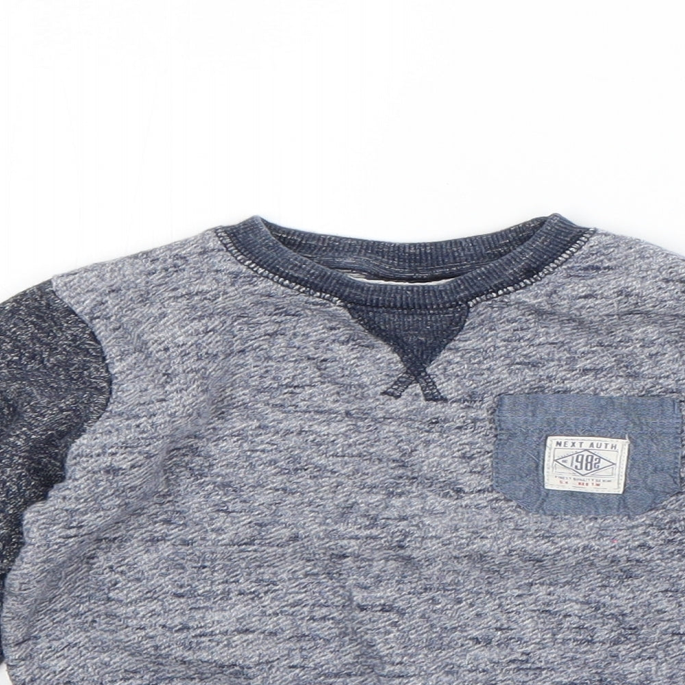 NEXT Boys Blue Round Neck  100% Cotton Pullover Jumper Size 2-3 Years