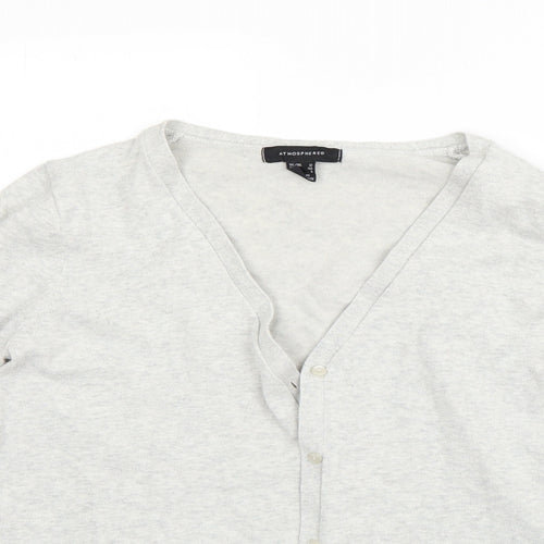 Atmosphere Womens Grey V-Neck  Cotton Cardigan Jumper Size 12