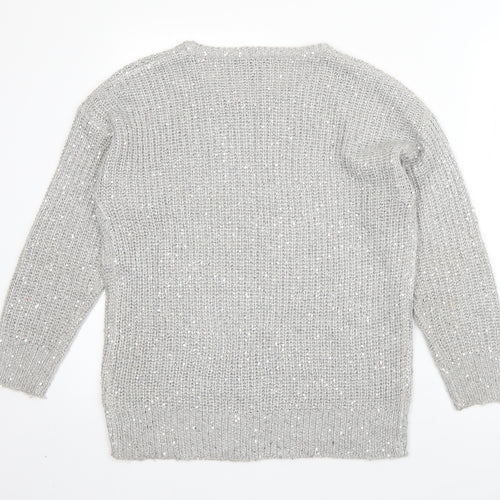 Atmosphere Womens Grey Round Neck  Acrylic Pullover Jumper Size 10