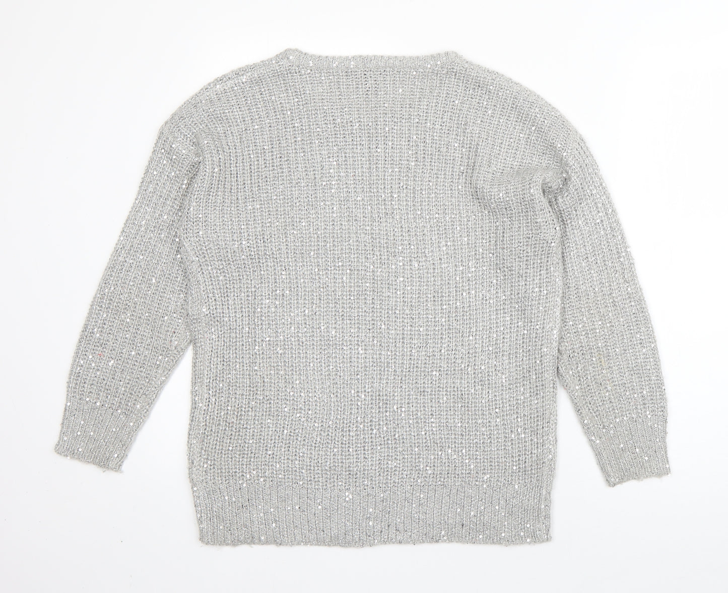 Atmosphere Womens Grey Round Neck  Acrylic Pullover Jumper Size 10