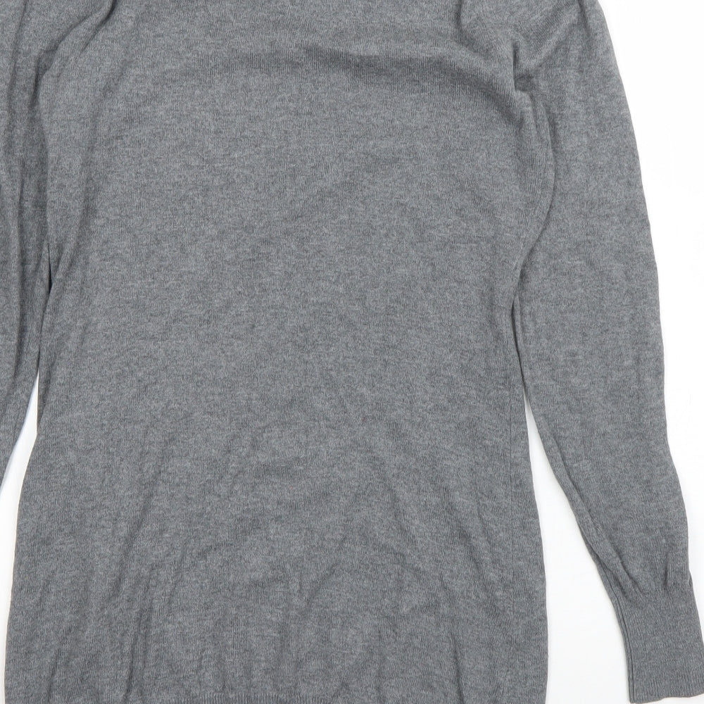 George Womens Grey Animal Print Acrylic Jumper Dress  Size 12  Round Neck