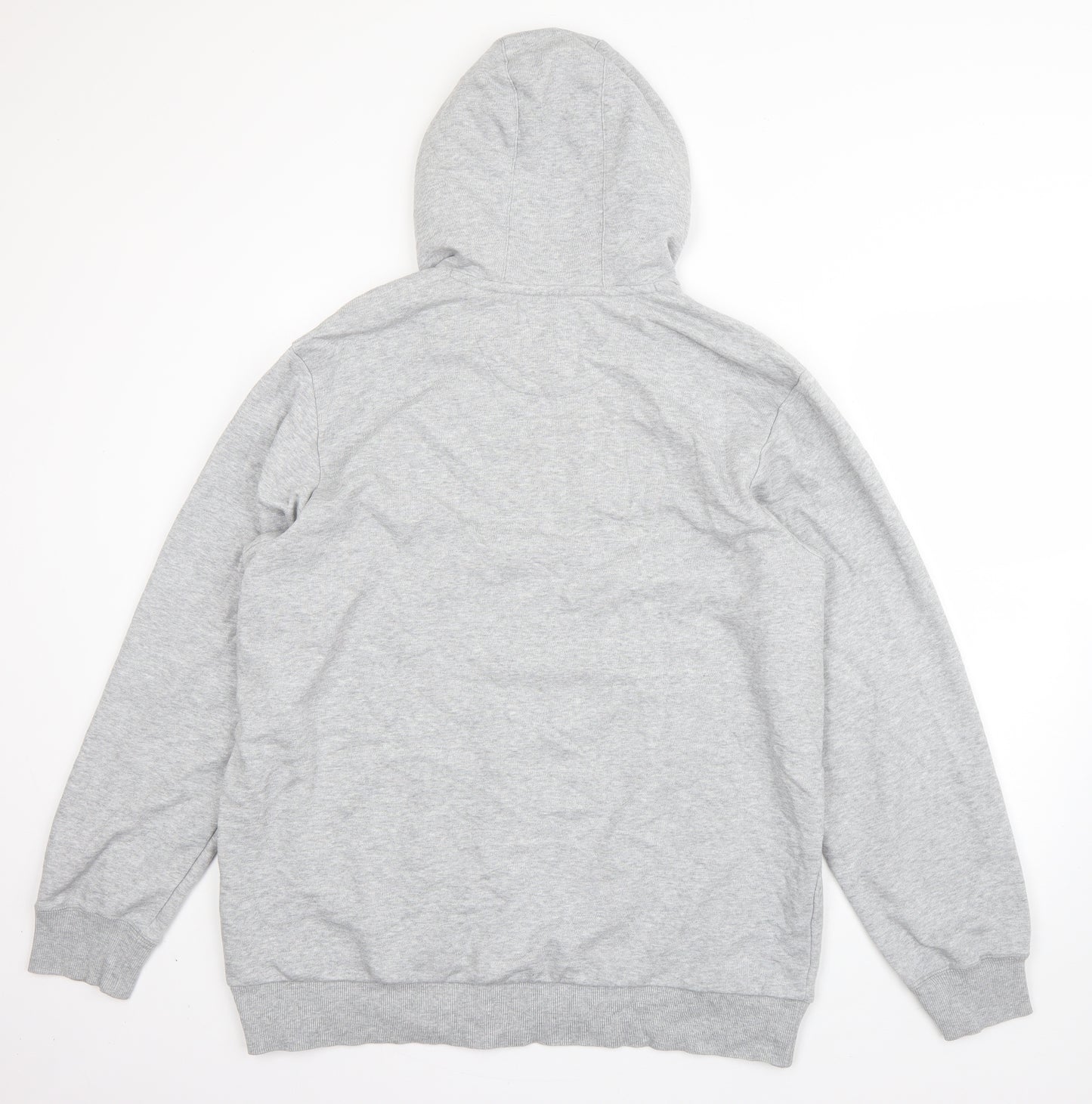 adidas Mens Grey  Cotton Pullover Hoodie Size XL